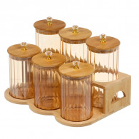 Set de 6 Boîtes à Épices Avec Support Transparent  en Tunisie