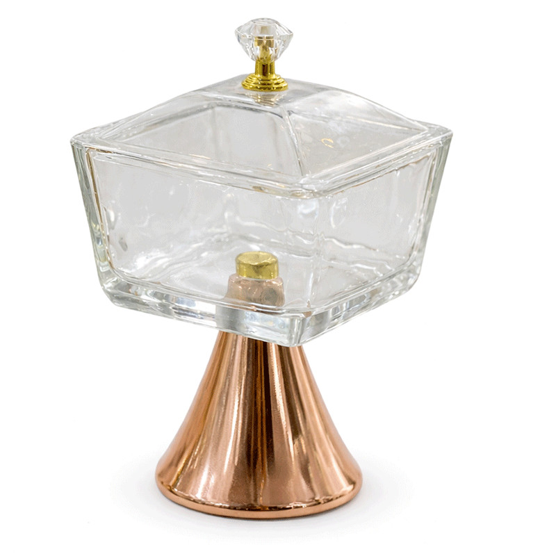 Bonbonnière Carré Avec Pied Transparent