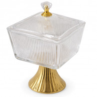 Bonbonnière Carré Avec Pied Transparent en Tunisie