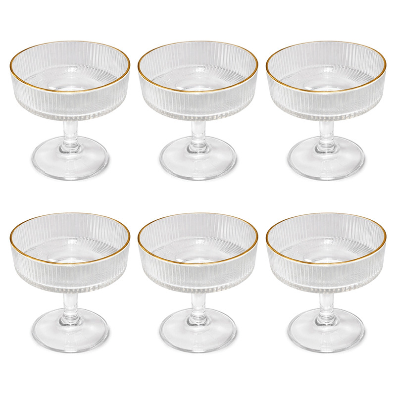 Set De 6 Verrines 22Cl Avec Bordure Doré