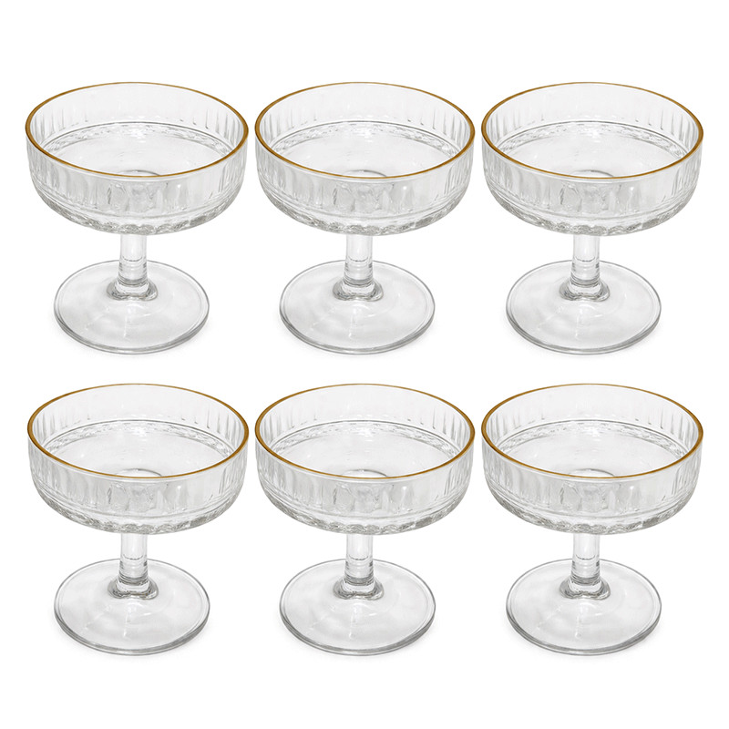 Set De 6 Verrines 21Cl Avec Bordure Doré