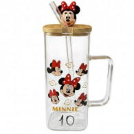 Tasse Rectangulaire Avec Couvercle Et Paille Minnie Mouse En Verre En Tunisie