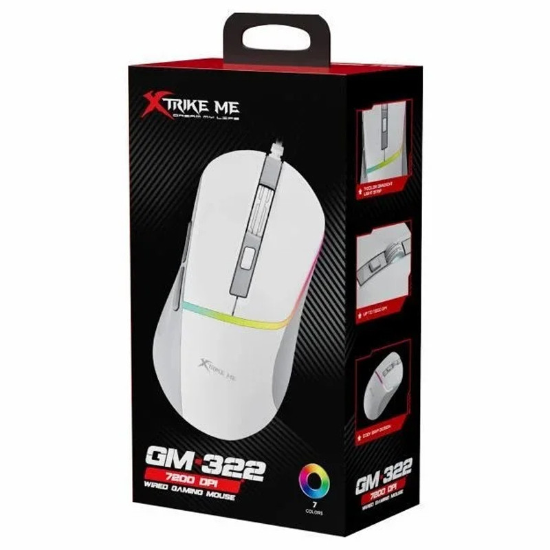 Souris Gamer Filaire Xtrike ME GM-322 Blanc En Tunisie