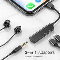 Adaptateur Audio Baseus L52 Pour Iphone Noir en Tunisie