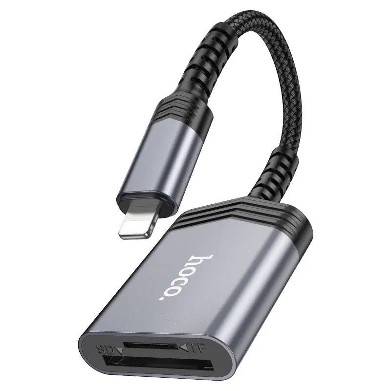 Lecteur De Carte Mémoire Hoco 2en1 Gris en Tunisie