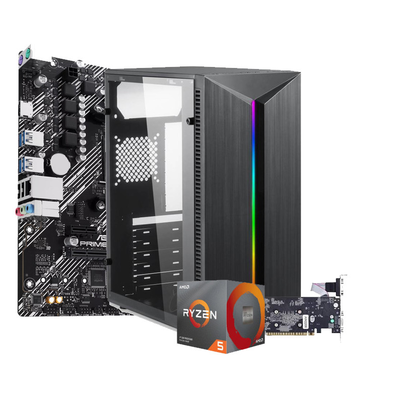 Pc De Bureau Gamer Lightgaming R5 3600 AMD Ryzen 5 16Go 512Go SSD Noir