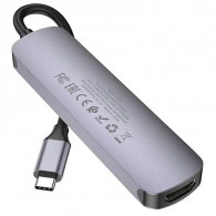 Adaptateur Multifonction Hoco HB28 6En1 Type-C 4K Gris en Tunisie