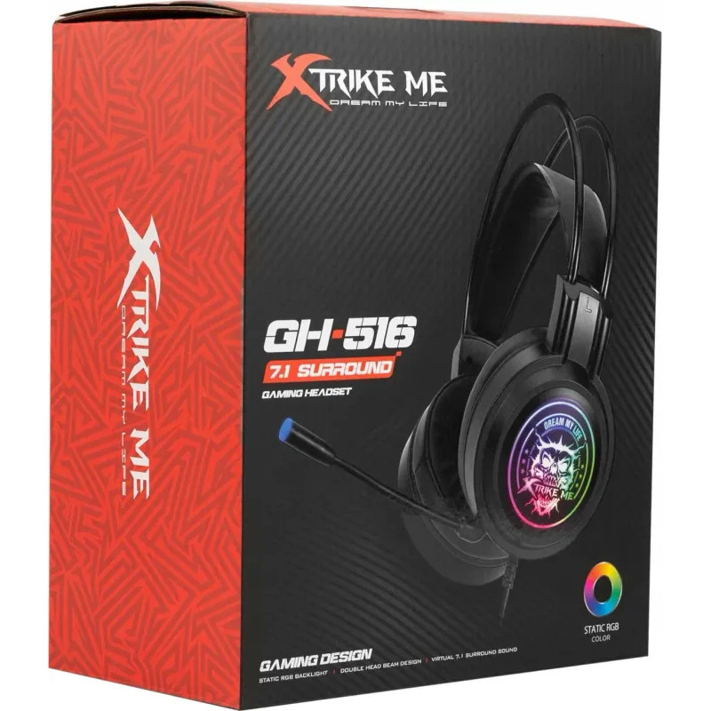 Micro Casque Gaming Xtrike ME GH-516 RGB Noir En Tunisie