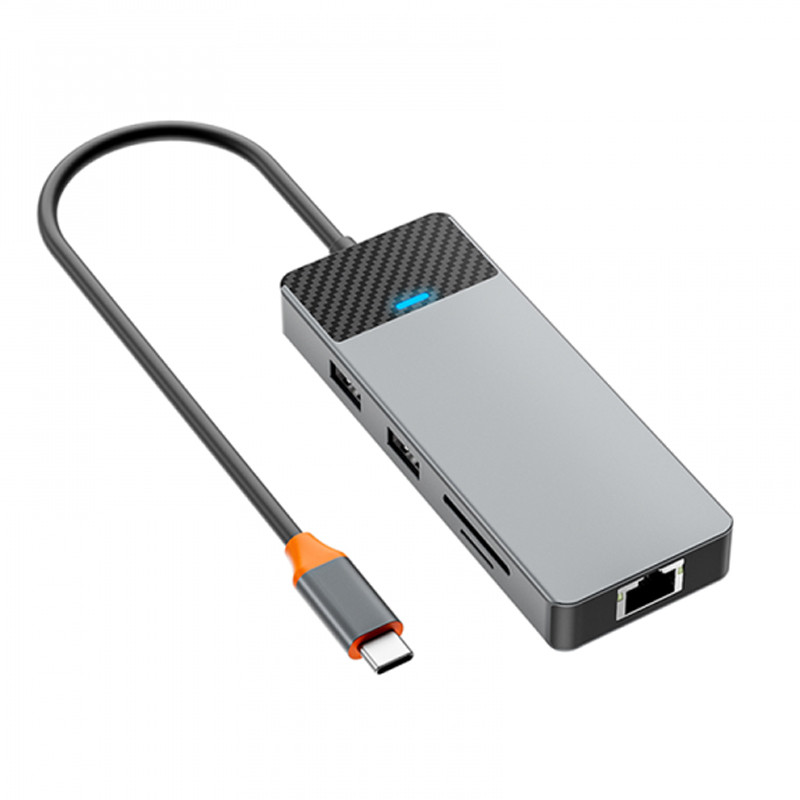 Hub USB Wiwu A923RPT Type-C 9en1 Gris en Tunisie