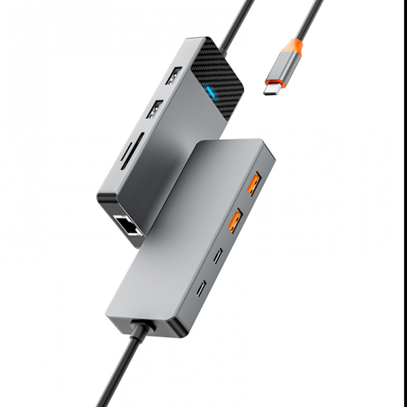 Hub USB Wiwu A923RPT Type-C 9en1 Gris en Tunisie