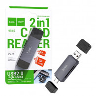 Lecteur De Carte Mémoire Hoco OTG 2en1 Gris en Tunisie