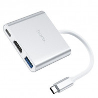 Adaptateur Hoco Type-C Vers USB 3.0 + HDMI + PD Ease Use en Tunisie
