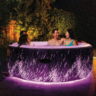 Spa Gonflable Intex 28494 4 Places Ronde Noir + Lumière D'ambiance En Tunisie