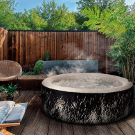 Spa Gonflable Intex 28494 4 Places Ronde Noir + Lumière D'ambiance En Tunisie