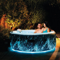 Spa Gonflable Intex 28494 4 Places Ronde Noir + Lumière D'ambiance En Tunisie