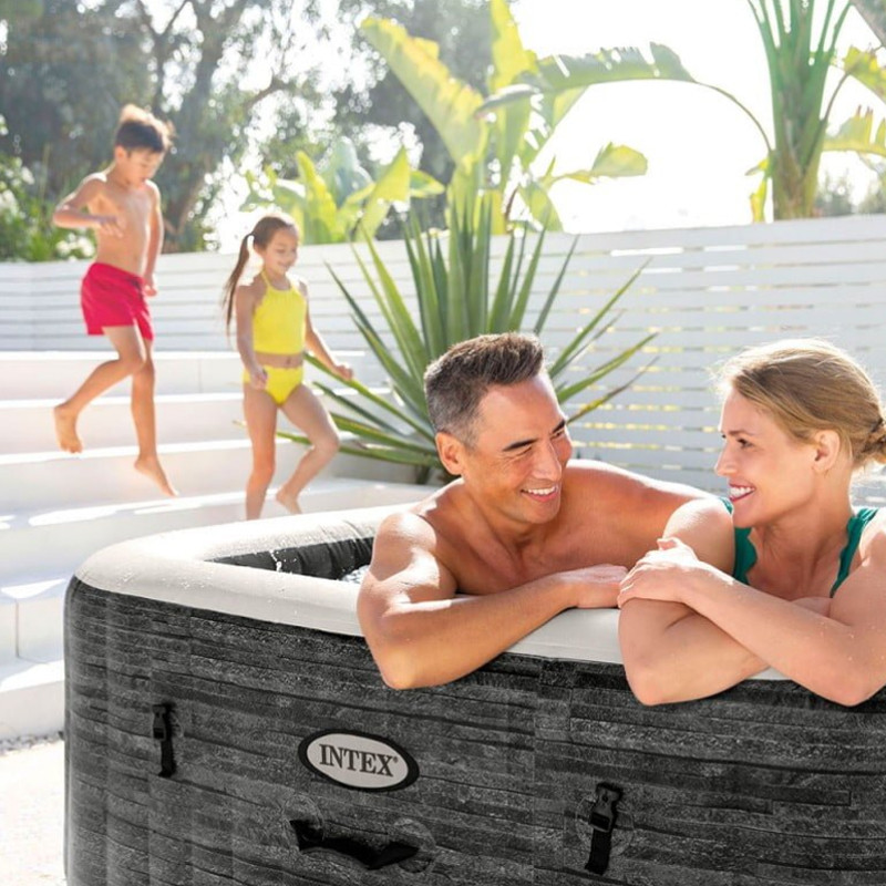 Spa Gonflable Intex 28452NP 6 Places Carré Ardoise En Tunisie