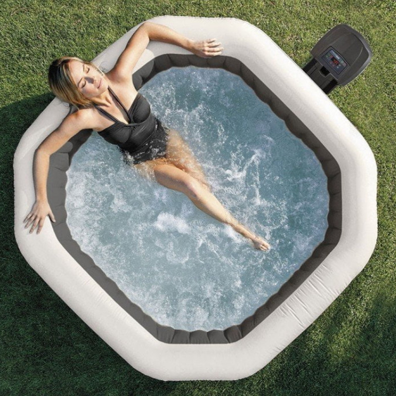 Spa Gonflable Intex 28462 6 Places Octogonale Carbone En Tunisie
