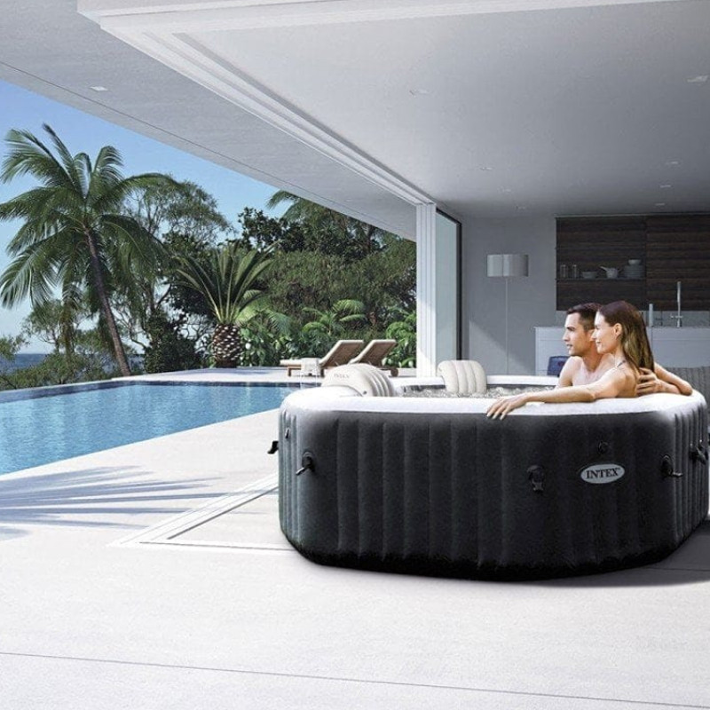 Spa Gonflable Intex 28462 6 Places Octogonale Carbone En Tunisie