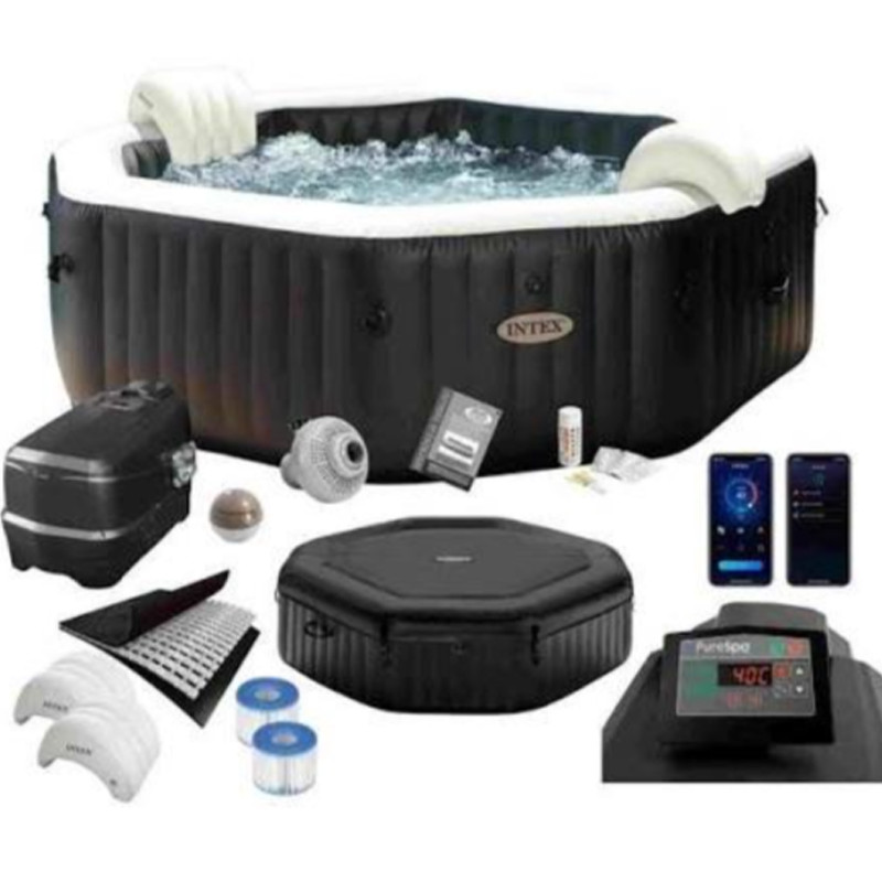 Spa Gonflable Intex 28462 6 Places Octogonale Carbone En Tunisie