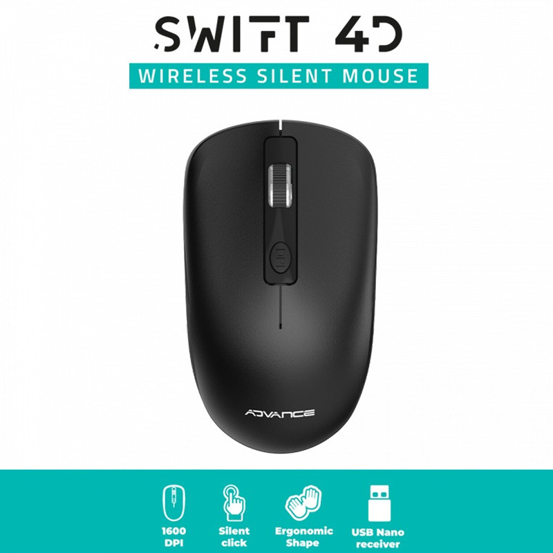 Souris Sans Fil Advance Slimfit Noir En Tunisie
