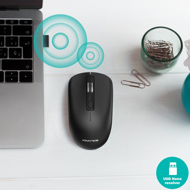 Souris Sans Fil Advance Slimfit Noir En Tunisie