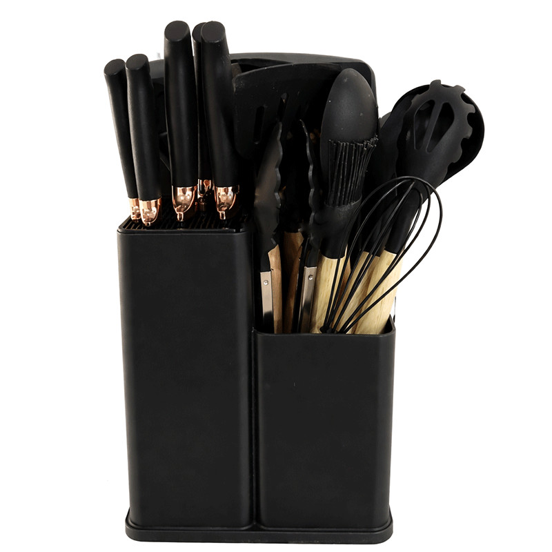 Set De 19 Pièces D’ustensiles De Cuisine Noir en Tunisie