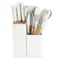 Set D’ustensiles De Cuisine 19 Pièces Blanc