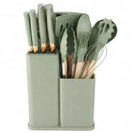 Set D’ustensiles De Cuisine 19 Pièces Vert