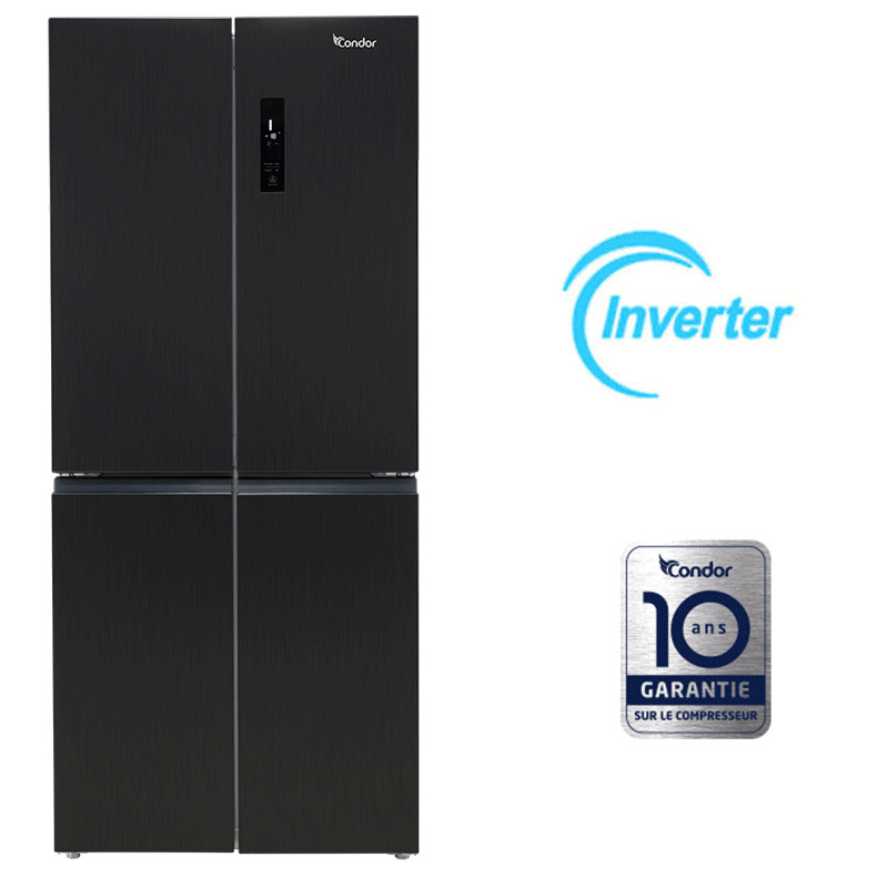 Réfrigérateur Side by Side Condor CRM55NDX Inverter 424L NoFrost Dark Inox en Tunisie