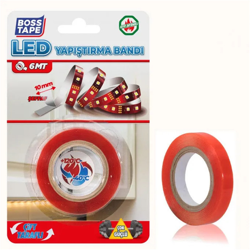 Ruban Montage LED Boss Tape Double Face 10mm x 6 mètres en Tunisie