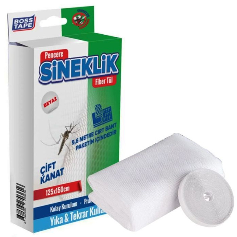 Moustiquaire fenêtre Boss Tape Avec Scratch 125x150Cm Blanc en Tunisie