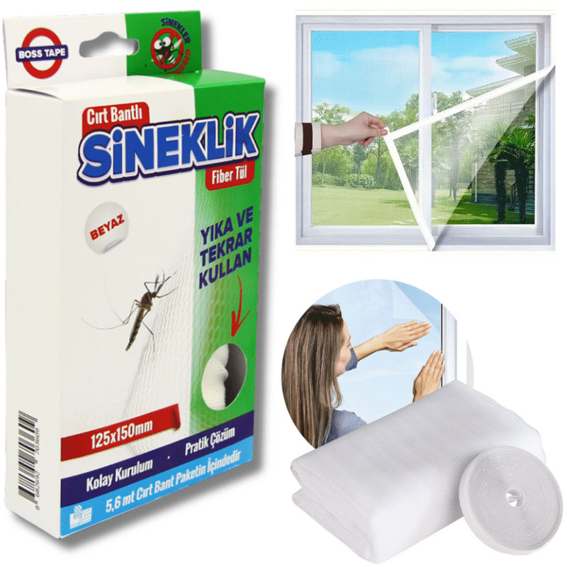 Moustiquaire fenêtre Boss Tape Avec Scratch 125x150Cm Blanc en Tunisie