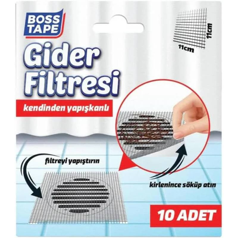Filtre de Canalisation Boss Tape Autoadhésif 10 Pièces 110 x 110 mm En Tunisie