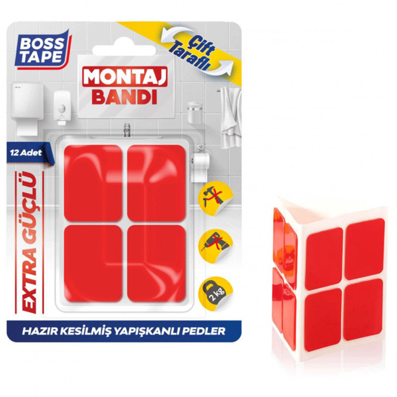 Pack De 12 Rubans De Montage Boss Tape Double Face 25x30mm en Tunisie