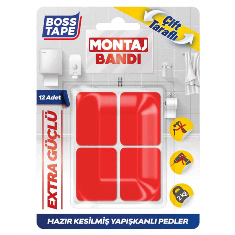 Pack De 12 Rubans De Montage Boss Tape Double Face 25x30mm en Tunisie