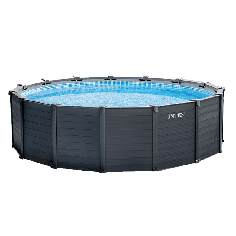 Piscine Tubulaire Intex Graphite Rond 4,78 x 1,24 m Gris en Tunisie
