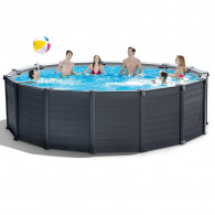 Piscine Tubulaire Intex Graphite Rond 4,78 x 1,24 m Gris en Tunisie