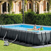 Piscine Tubulaire Intex Ultra XTR Rectangulaire 9.75 x 4.88 x 1.32 m Gris en Tunisie