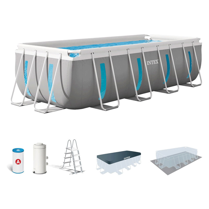 Piscine Tubulaire Intex Clearview 4.00 x 2.00 x 1.22 m Gris en Tunisie