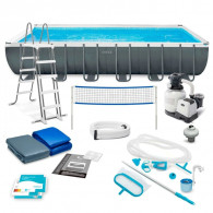 Piscine Tubulaire Intex Ultra XTR Rectangulaire 7.32x3.66x1.32 m Gris EN Tunisie