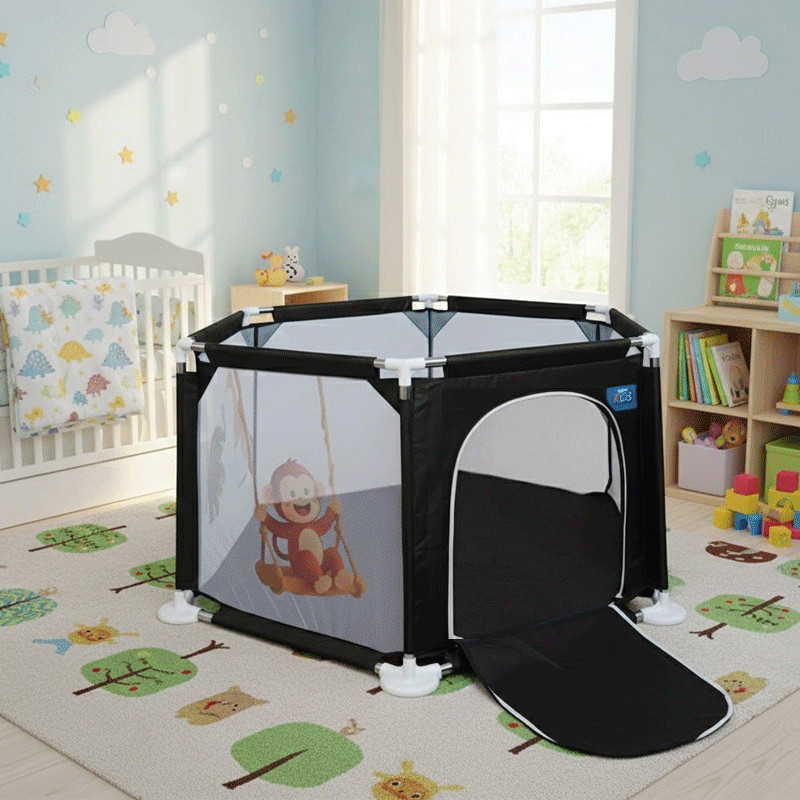 Parc de Jeu Sécurisé Pour Bébé Noir en Tunisie