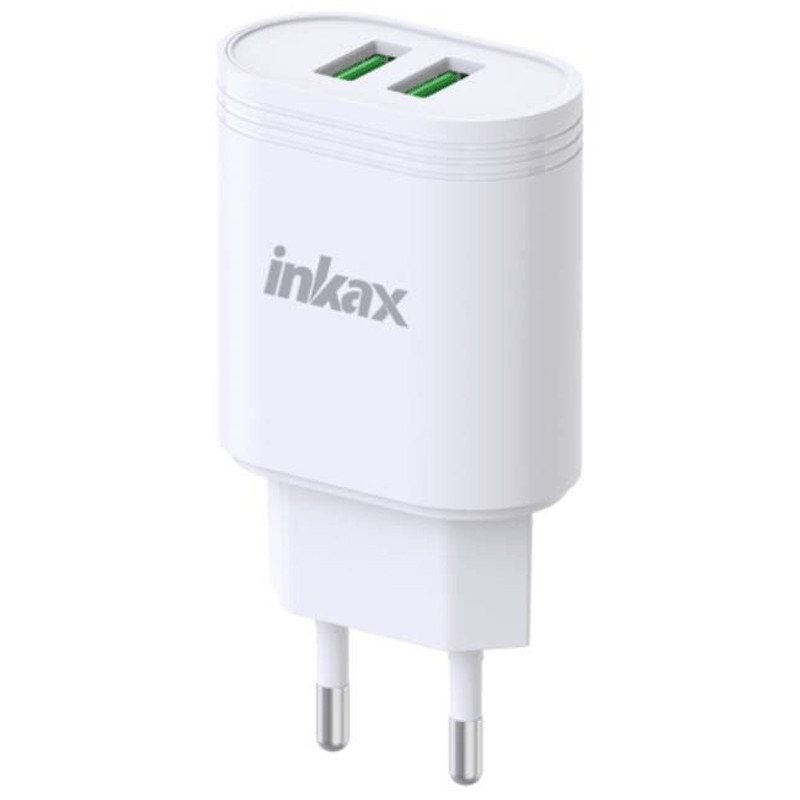 Chargeur Smartphone Inkax Y02 2 Ports USB-A Blanc en Tunisie