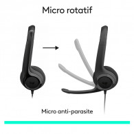 Casque Filaire Logitech H390 USB-C Noir en Tunisie