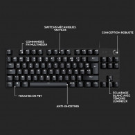 Clavier Gamer Mécanique Logitech G413 TKL SE Noir En Tunisie