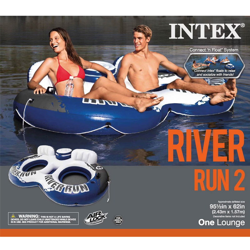 Bouée Gonflable Intex River Run Pour 2 Personnes Bleu en Tunisie