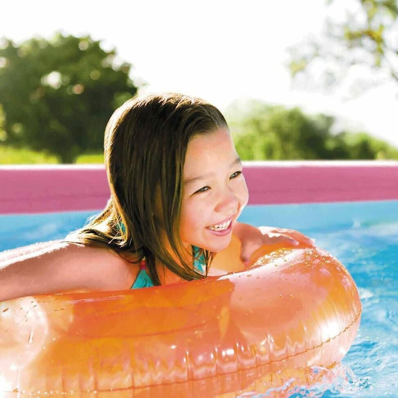 Piscine Hors Sol à Cadre Métal 244 x 76 cm Rose en Tunisie