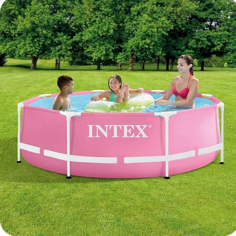 Piscine Hors Sol à Cadre Métal 244 x 76 cm Rose en Tunisie