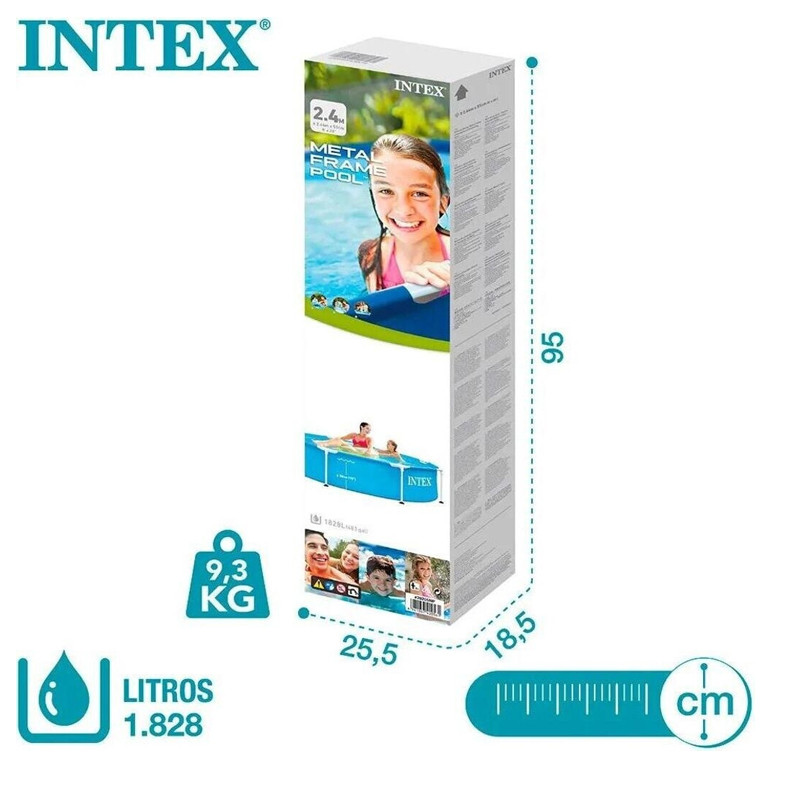 Piscine Metal Frame Intex Rond 244 x 0.51m Bleu en Tunisie