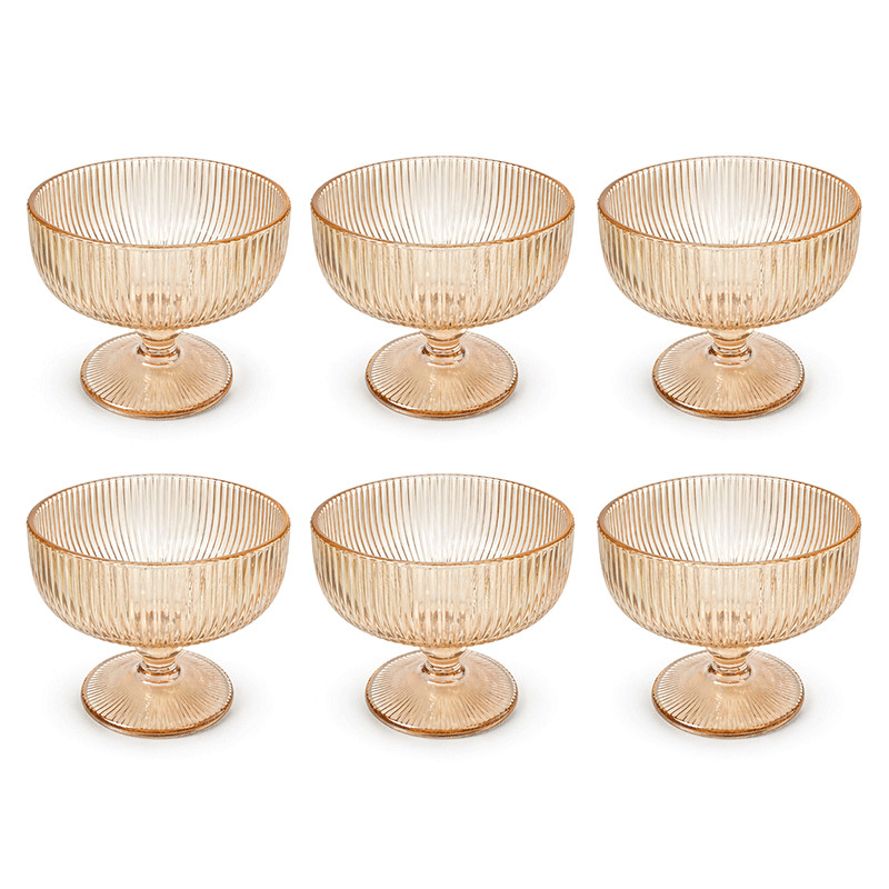 Set De 6 Verrines 21Cl Avec Bordure Doré