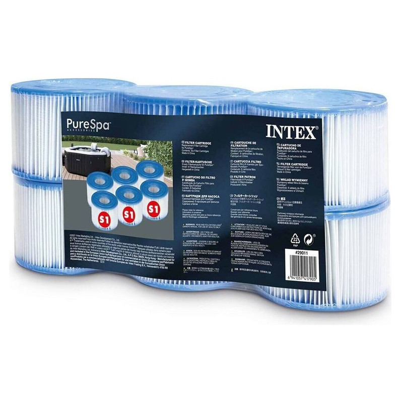 Lot De 6 Cartouches De Filtration Spa Gonflable Intex 29011 Bleu en Tunisie